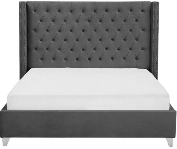 Lit double 180X200 cm PRINCESSE velours sommier inclus