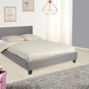 Lit 2 places 140x190 cm KELIA tissu sommier inclus