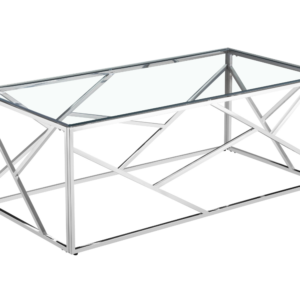 TABLE BASSE GEOMAG INOX TRANSPARENT 120x60x45 cm