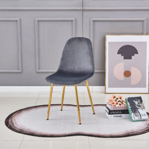 CHAISE SCANDINAVE GOLD VELOURS ANTHRACITE
