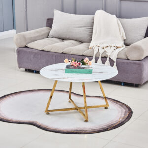 TABLE BASSE HELOISE GOLD MARBRE BLANC 80x45 cm