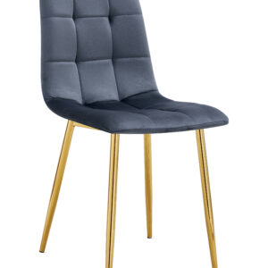 CHAISE ELISA PIED GOLD VELOURS ANTHRACITE