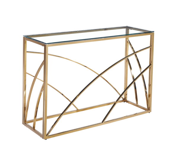 CONSOLE CALVIN EN GOLDTRANSPARENT 120x40x78 cm