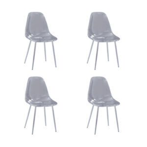 Lot de 4 chaises scandinave transparentes en PVC