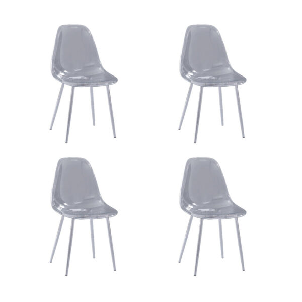 Lot de 4 chaises scandinave transparentes en PVC