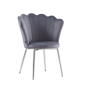 CHAISE NYMPHEA CHROME VELOURS SILVER