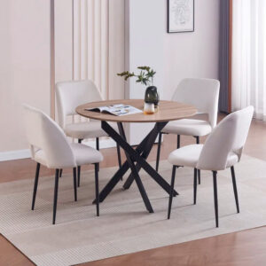 Table à manger en bois JESSICA pieds métal noir