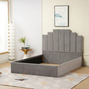 LIT COFFRE BOX PIANO GRIS 90x190cm