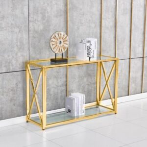 Table console KENSY en verre 120x40x78 cm