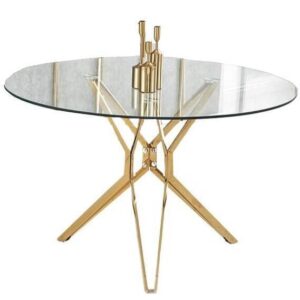 Table à manger Ronde ELECTRA  verre Transparent 120x75 cm 4 couverts