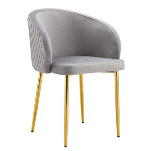 CHAISE AVEC ACCOUDOIR CARLITA GRIS PIED GOLD