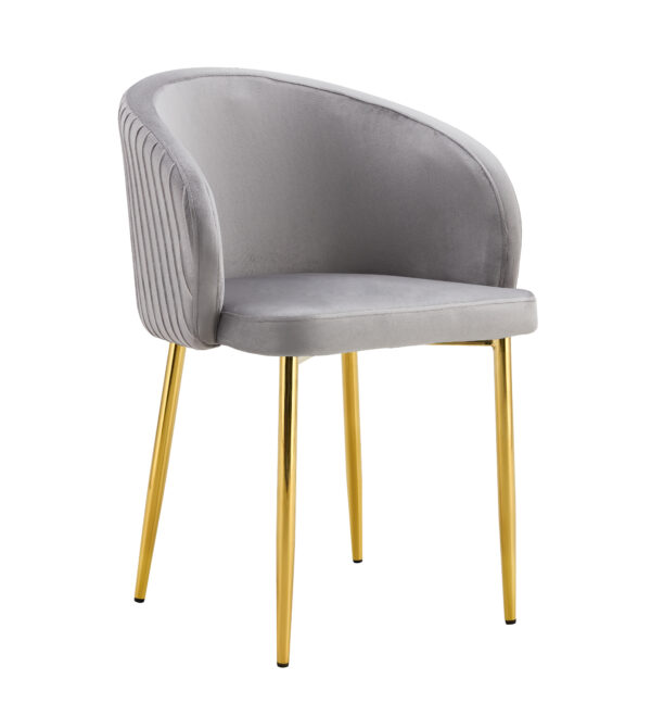 CHAISE AVEC ACCOUDOIR CARLITA GRIS PIED GOLD