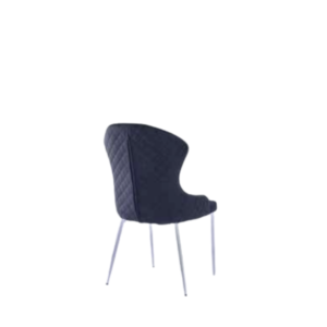 CHAISE HILTON CHROME VELOURS NOIR