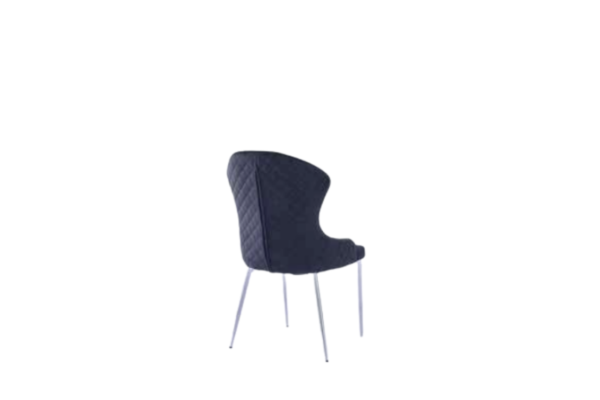 CHAISE HILTON CHROME VELOURS NOIR