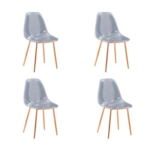 Lot de 4 chaises scandinave transparentes en PVC