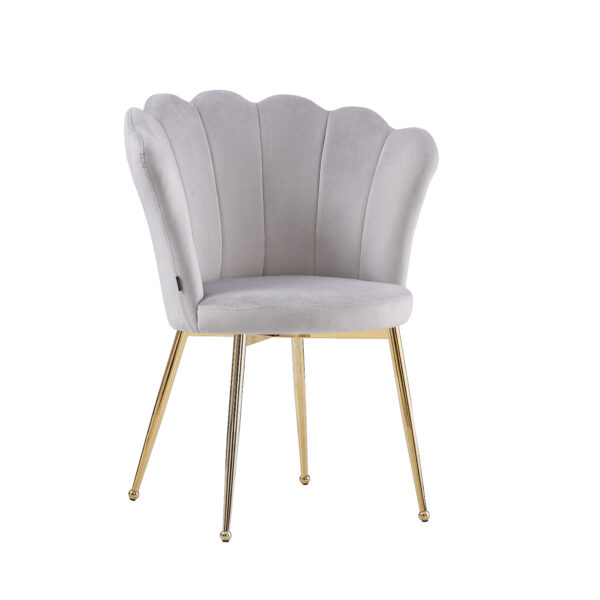 CHAISE NYMPHEA GOLD VELOURS GRIS