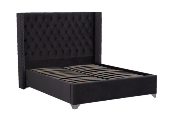 Lit double 180X200 cm PRINCESSE velours sommier inclus