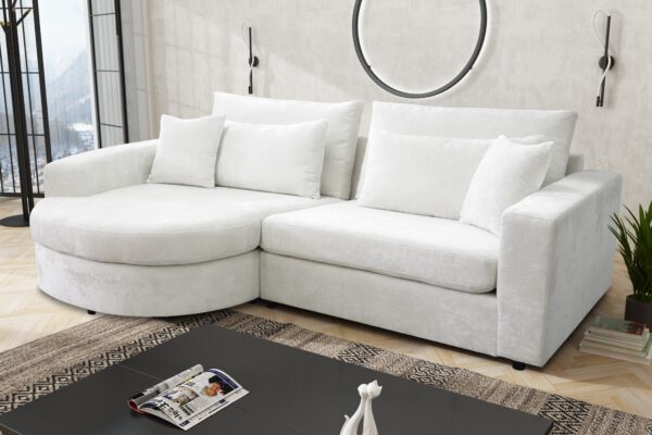 CANAPE TURIN ANGLE GAUCHE DOUDOU BOUCLE 275x165cm