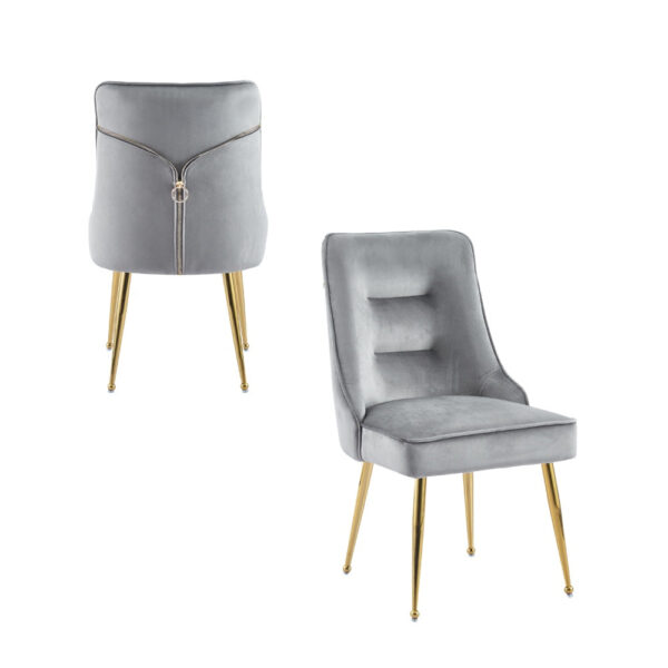 Lot de chaises luxury ZIP en velours pieds Gold