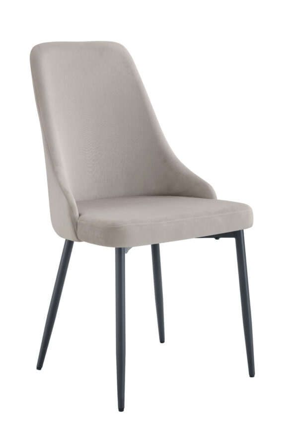 CHAISE BELIZE PIED METAL NOIR VELOURS MOKA