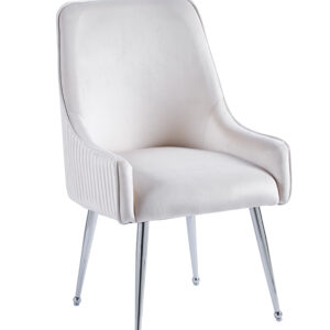 CHAISE LUXURY CHROME VELOURS BEIGE
