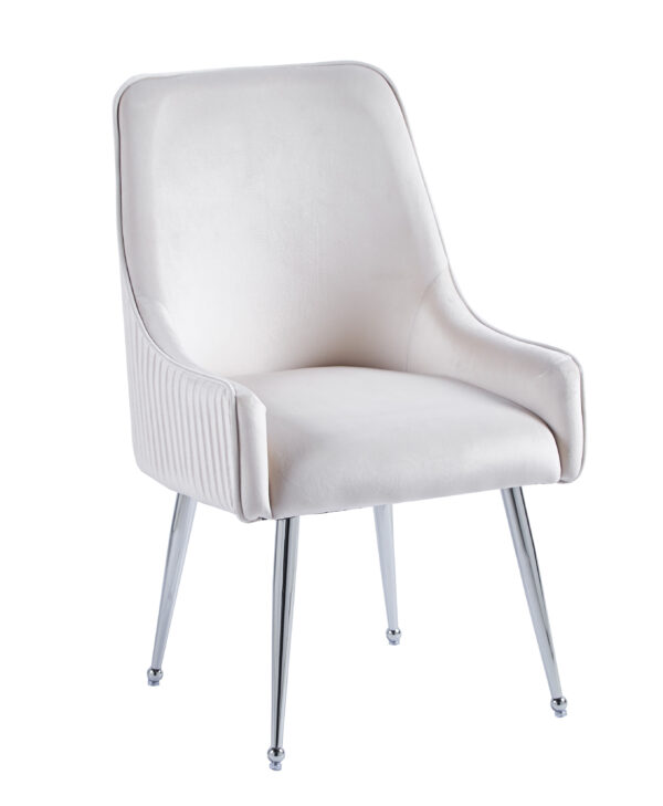 CHAISE LUXURY CHROME VELOURS BEIGE