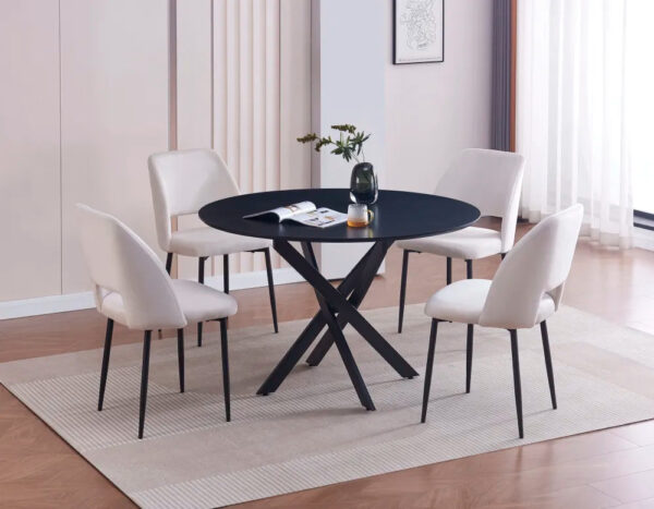 Table à manger en bois JESSICA pieds métal noir