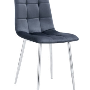 CHAISE ELISA PIED CHROME VELOURS ANTHRACITE