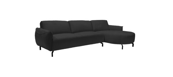 CARLTON CANAPE ANGLE DROIT VELOURS ANTHRACITE 299x160cm