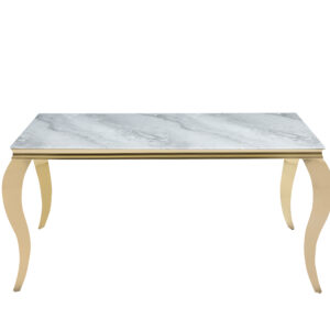TABLE REPAS BAROQUE GOLD MARBRE GREIGE 180X90X75CM