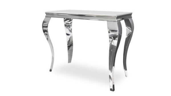 Console BAROQUE Chrome plateau en verre 110x50x85 cm