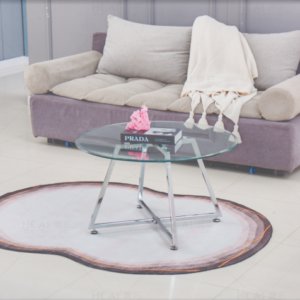 TABLE BASSE HELOISE CHROME TRANSPARENT 80x45 cm