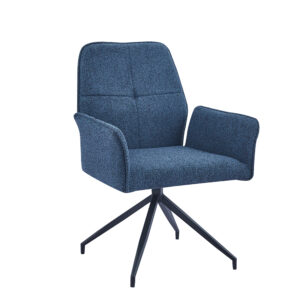 CHAISE DE BUREAU LUTETIA METAL NOIR BLEU