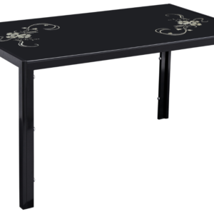 TABLE REPAS JAMIE NOIR FLEURI 140x80x75cm