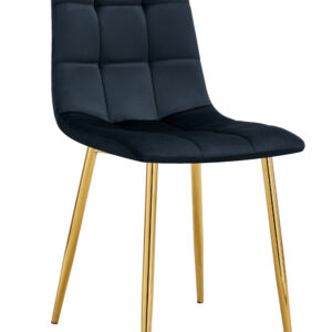 CHAISE ELISA PIED GOLD VELOURS NOIR