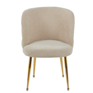 CHAISE SACHA PIEDS GOLD ASSISE MOKA TISSU EFFET LIN