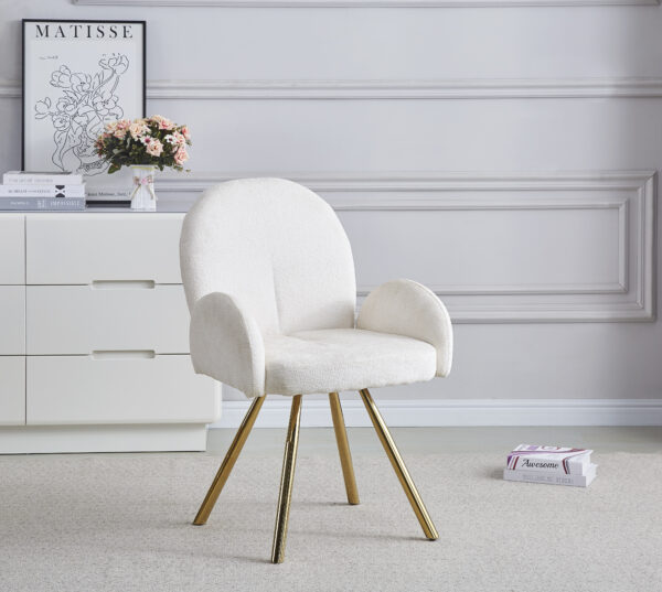 CHAISE AVEC ACCOUDOIR MIMI GOLD ECRU