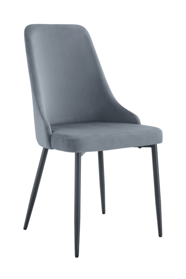 CHAISE BELIZE PIED METAL NOIR VELOURS GRIS