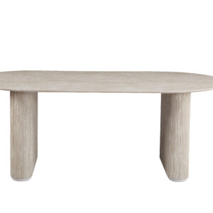TABLE A MANGER ROXANNE PLATEAU BEIGE PIED BEIGE 200x100x75CM