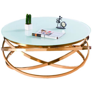 TABLE BASSE EVOL GOLD ULTRA BLANC 60 CM
