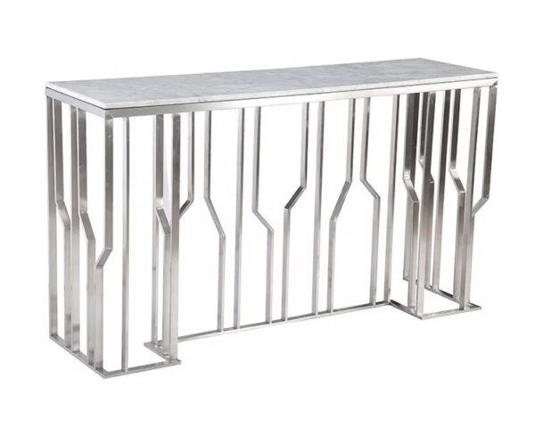 CONSOLE PORTOFINO CHROME MARBRE BLANC 120x40x78 cm