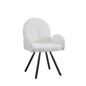 CHAISE AVEC ACCOUDOIR MIMI METAL NOIR ECRU
