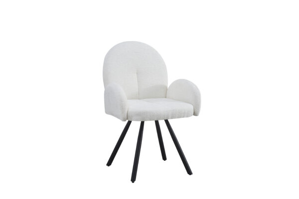 CHAISE AVEC ACCOUDOIR MIMI METAL NOIR ECRU