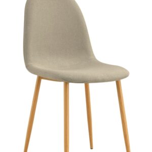CHAISE SCANDINAVE PIED BOIS TISSU MOKA
