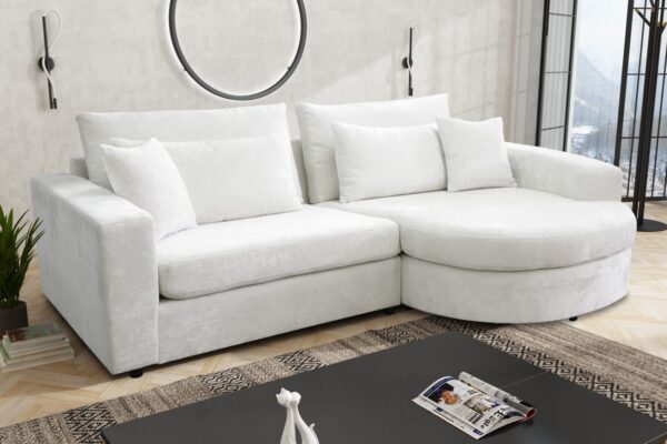 CANAPE TURIN ANGLE DROIT DOUDOU BOUCLE 275x165cm