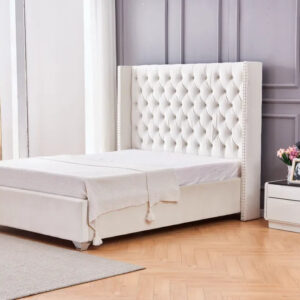 Lit double 180X200 cm PRINCESSE velours sommier inclus