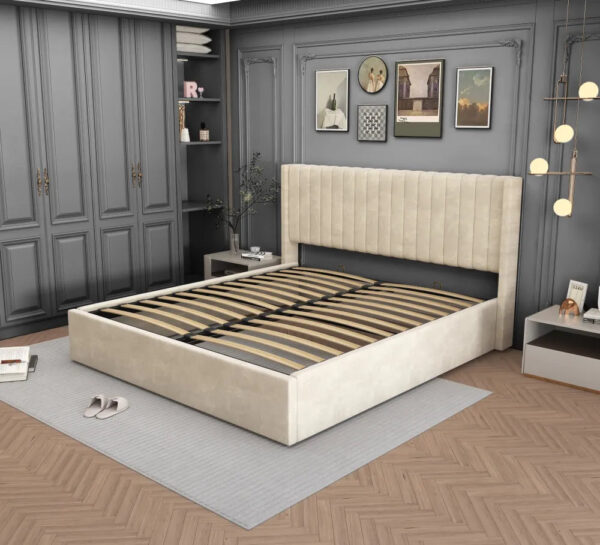 LIT DOUBLE COFFRE CAMILLE en velours 180X200CM