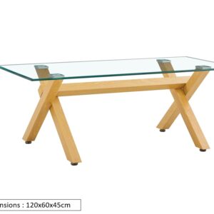 TABLE BASSE IXE BOIS TRANSPARENT 120x60x45cm