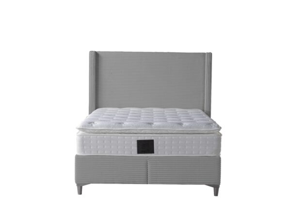 LIT COFFRE VENUS COTELE GRIS 160X200CM