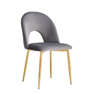 CHAISE TEDDY GOLD VELOURS ANTHRACITE